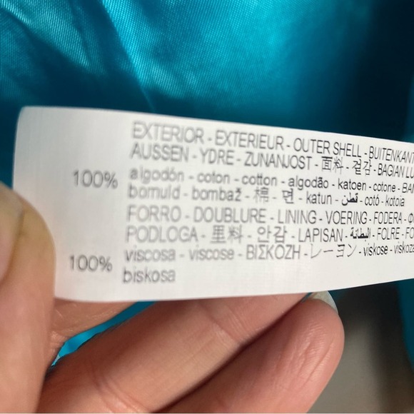 Zara jacket women's small bomber blazer turquoise blue tweed textured NWT - Picture 13 of 14